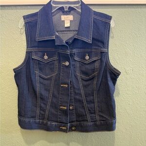 LOFT Dark Blue Denim Vest